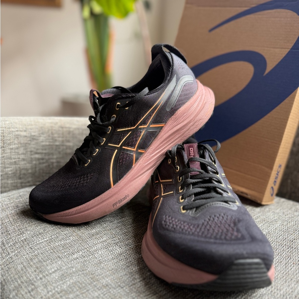 ASICS Women’s Gel Kayano 32 Black and Pink Running Sneakers
